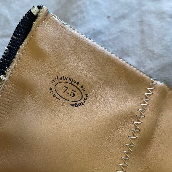 RARE Fluevog Babycakes Boots Turquoise Teal Green 7.5 Victorian Festival Retro - Picture 15 of 15